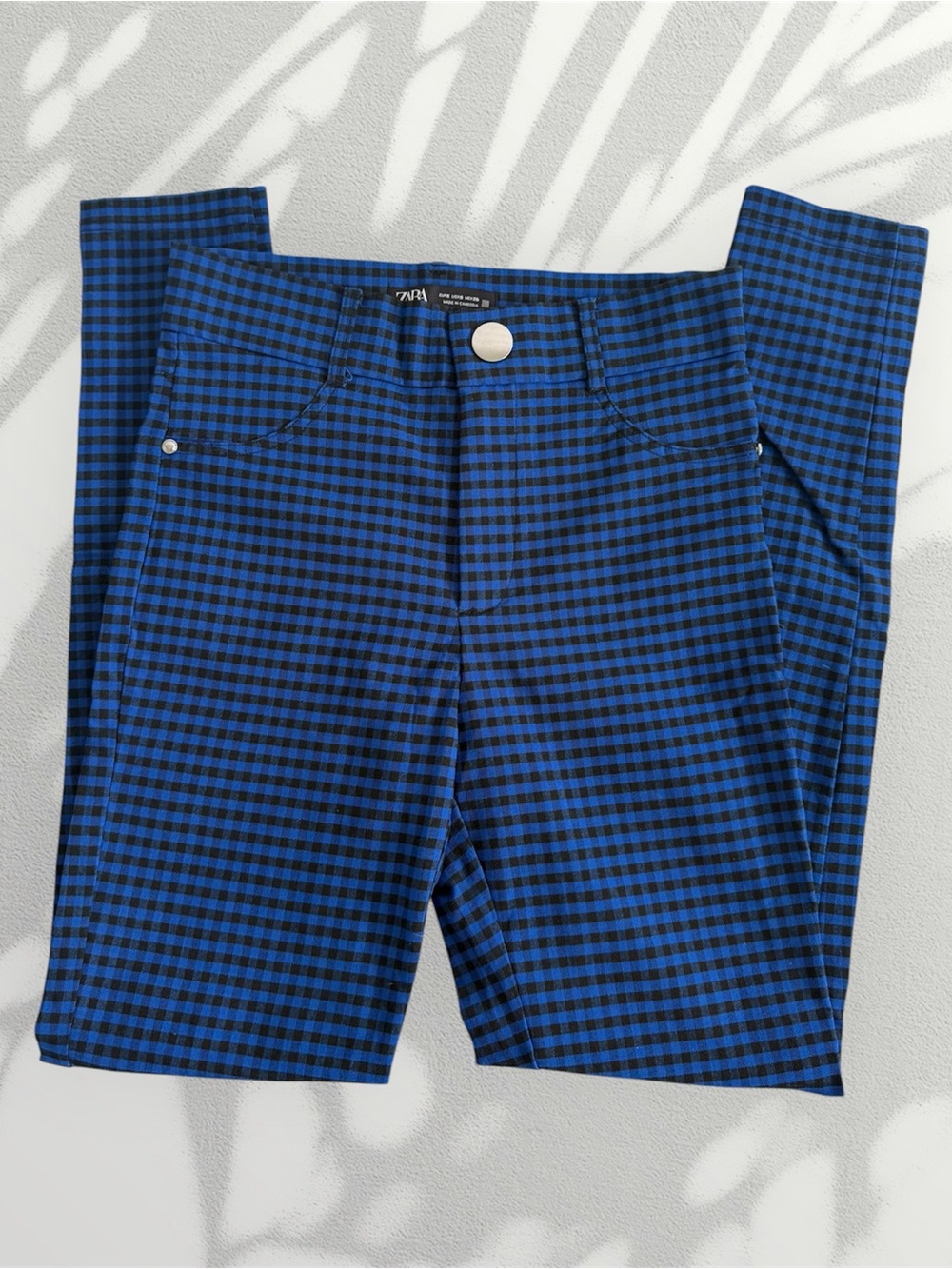 💙 Zara Blue Gingham Pants — Size Small 💙